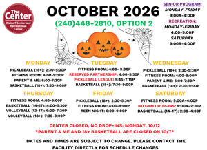 WSRC October 2026 Calendar