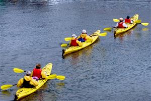 Seniors kayaking.